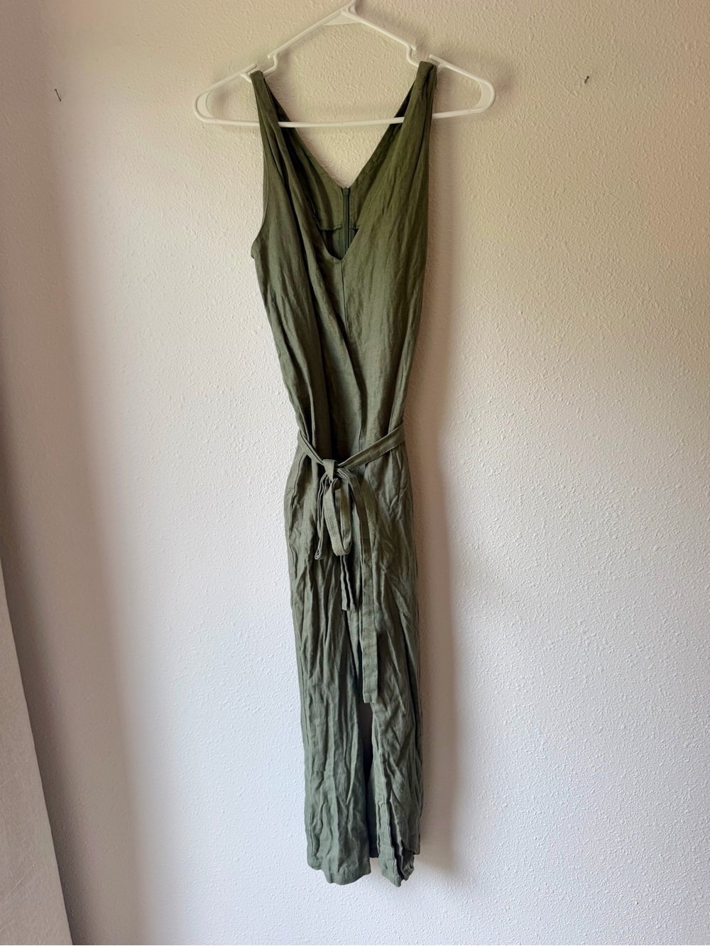 Love and Confuse 100% Linen Madeline Jumpsuit Tie Waist